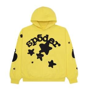 Sp5der “Star Logo” Beluga Gold/Black Hoodie – XL